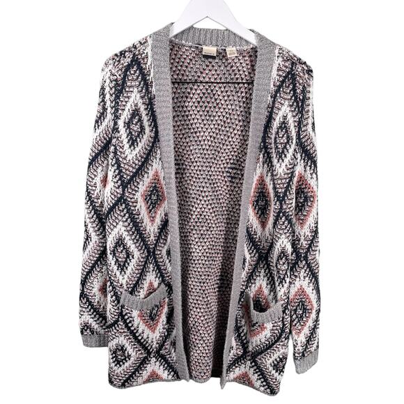 Roxy Women's Cardigan Knit Sweater Women XS Aztec Tribal Boho Open Front Drape - Picture 1 of 10